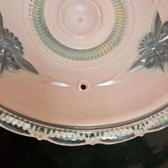 Vintage Pink Starburst Ceiling Shade Frosted Glass Light Fixture Cover 3 Hole - Picture 16 of 16